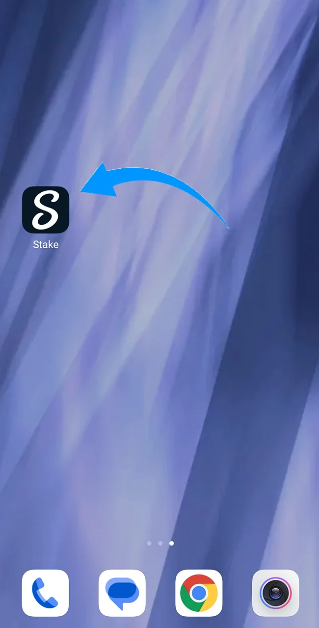 Smartphone screen initiating the Stake APK installation process.