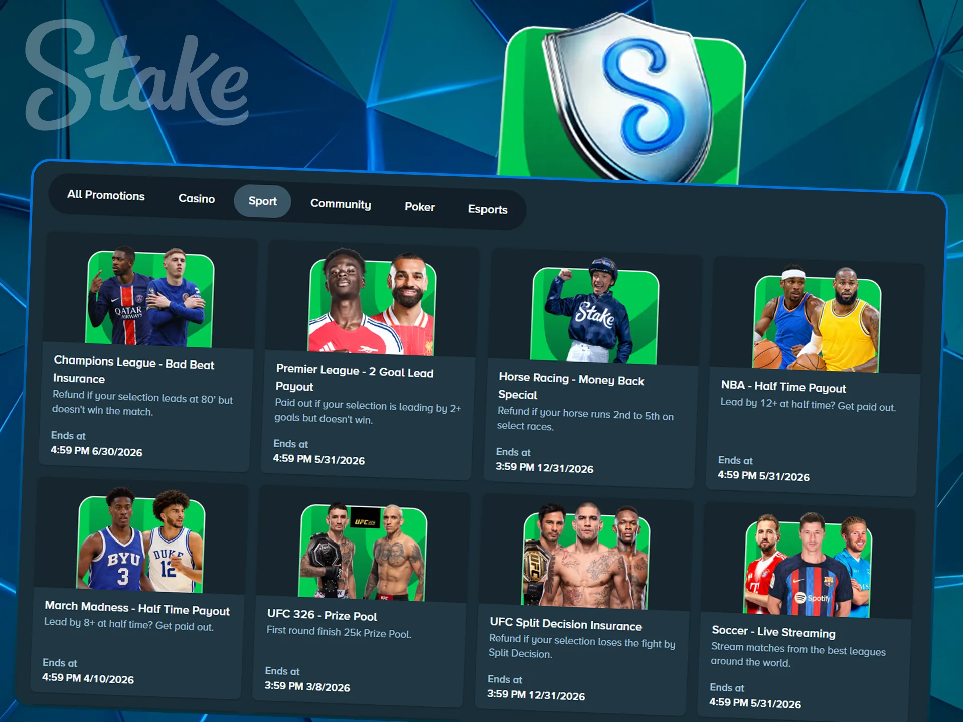 List of sports betting offers and bonus events.