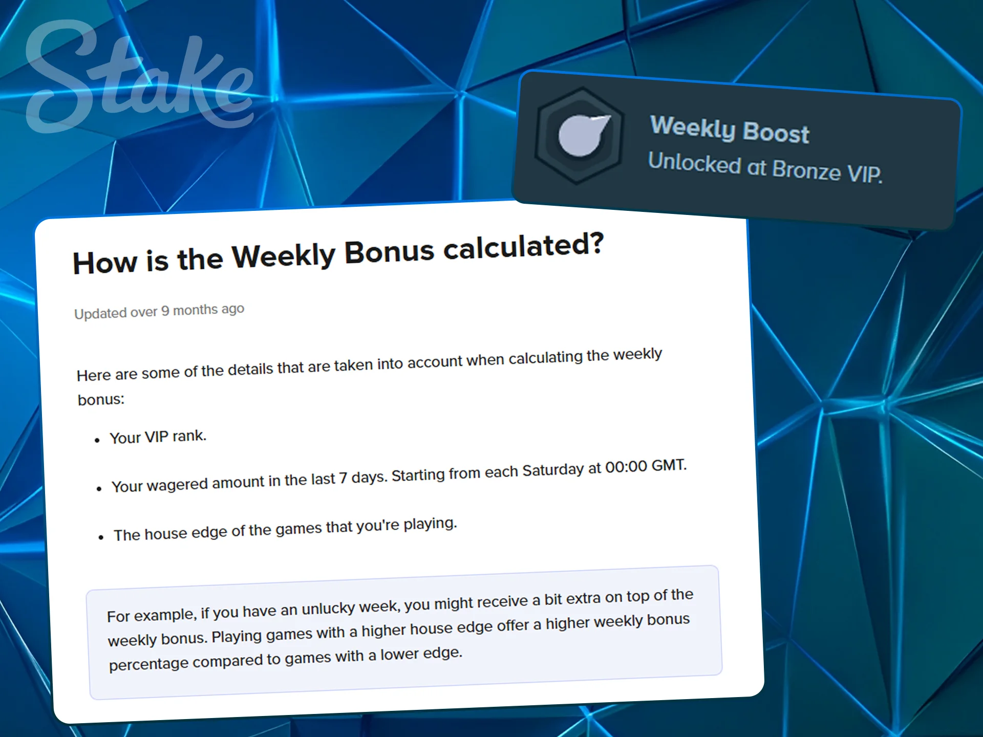 Banner detailing the weekly boost promotion terms and rewards.
