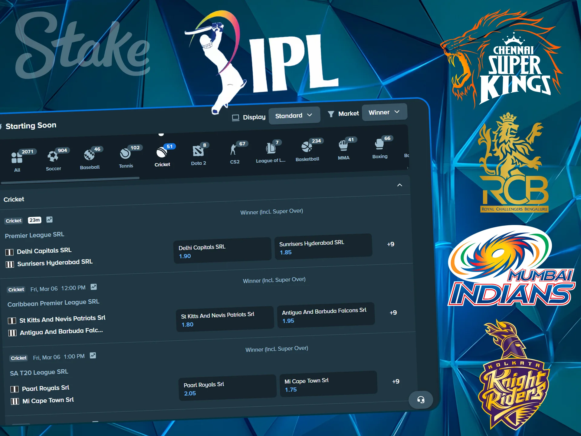 Analytical interface for predicting winning IPL cricket teams.
