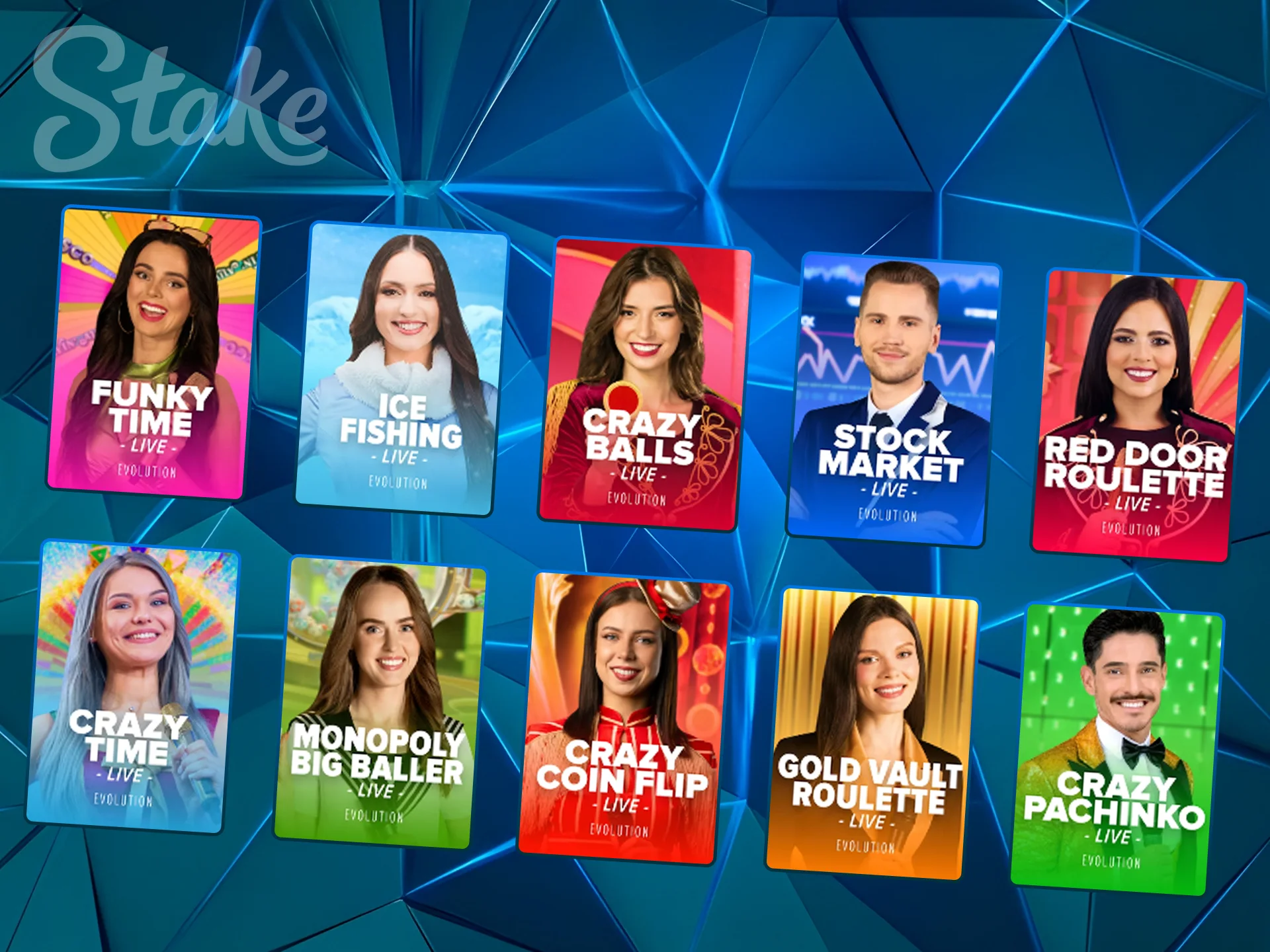 Selection of live casino game show icons.