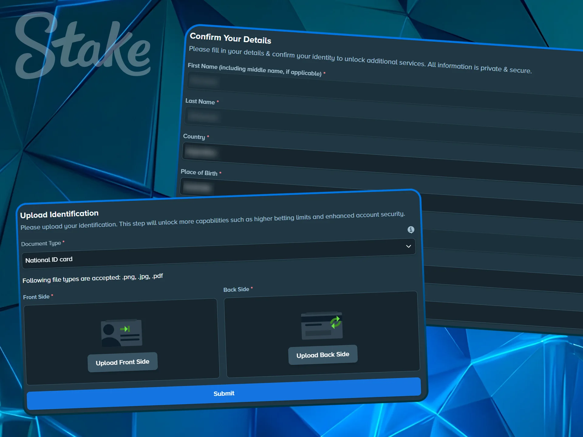 Final verification step showing data submission confirmation screen.