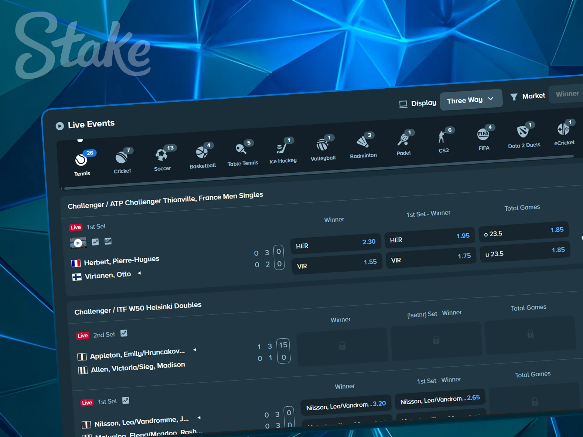 Dashboard displaying real-time odds for ongoing sports matches.