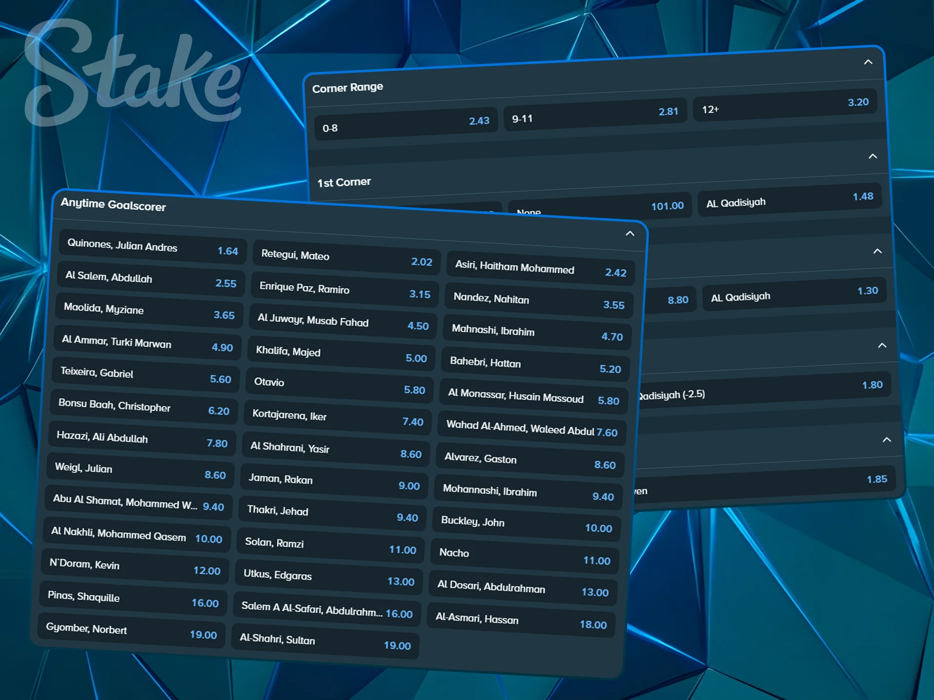 List of specialized player and game proposition betting markets.